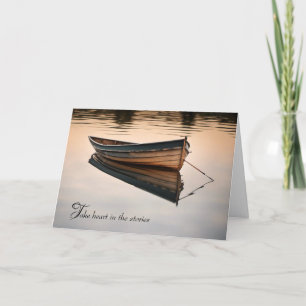 Old Row Boat on Calm Lake Sympathy Card