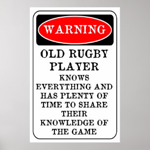 Old Rugby Player Poster