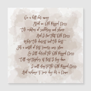 Old Rugged Cross Hymn Lyrics Script Keepsake