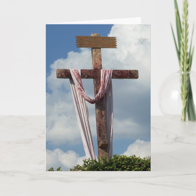 Old Rugged Cross Jesus Easter Resurrection Card (Front)