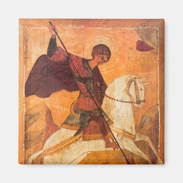 Old Russian icon of St.George Magnet (Front)