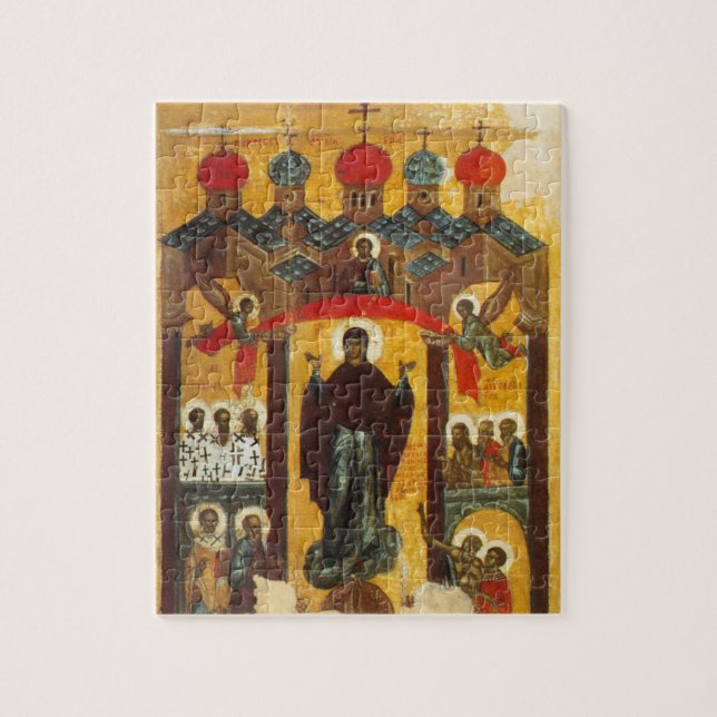 Old Russian icon The Intercession Jigsaw Puzzle (Vertical)