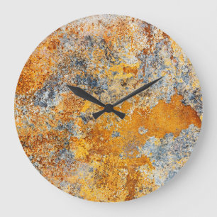 Old rust texture, grunge metallic background. large clock