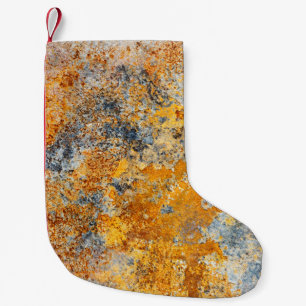 Old rust texture, grunge metallic background. small christmas stocking