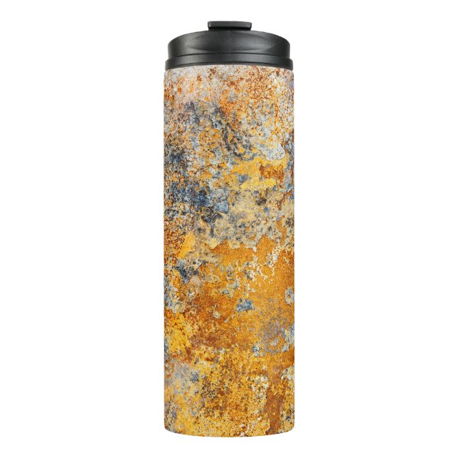Old rust texture, grunge metallic background. thermal tumbler (Front)