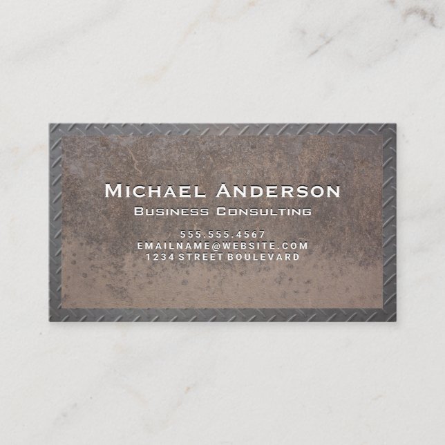 Old Rusted Metal and Steel Business Card (Front)