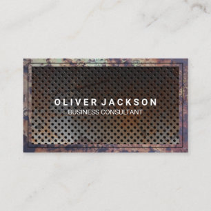 Old Rusted Metal Border Perforated Metal Business Card