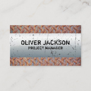 Old Rusted Metal   Metallic Scratched Background Business Card