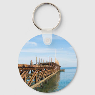 Old rusted sea pier key ring