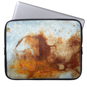 Old rusted steel plate, old zinc plate texture an Laptop Sleeve