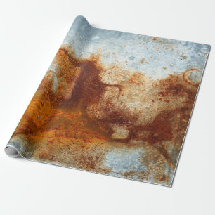 Old rusted steel plate, old zinc plate texture an Wrapping Paper