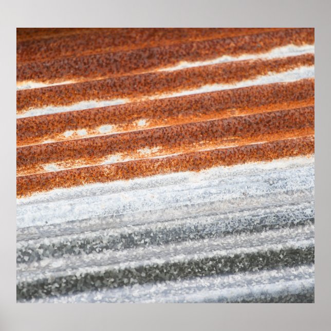 Old Rusted Zinc Surface Texture Poster (Front)
