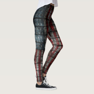 Old Rustic American Flag Leggings