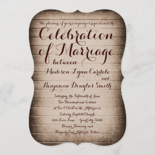 Old Rustic Barn Wood Country Wedding Invitations