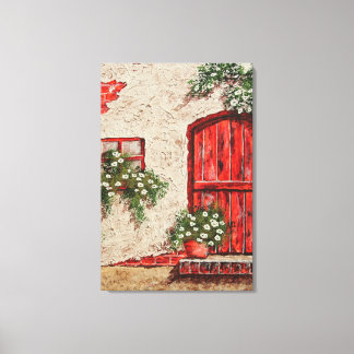 Old Rustic Cottage Faux Canvas Print