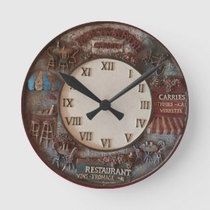 Old rustic kitchen round clock