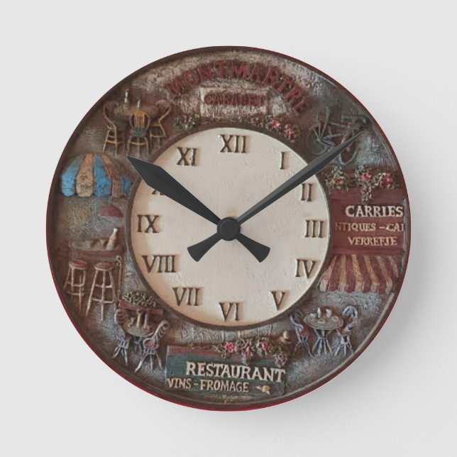 Old rustic kitchen round clock (Front)