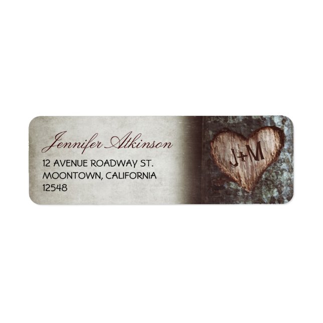 old rustic tree wedding return address labels (Front)