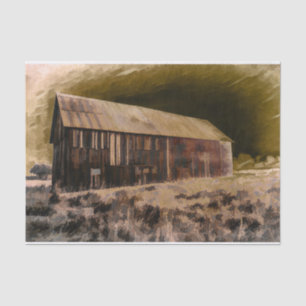 Old Rustic Vintage Brown Barn Night Sky Tissue Paper