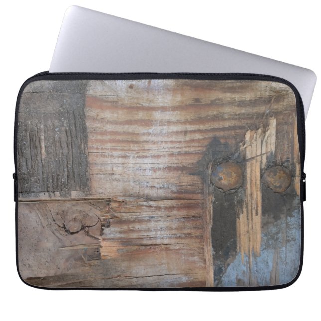 Old Rustic wood and aged nails texture Laptop Sleeve (Front)