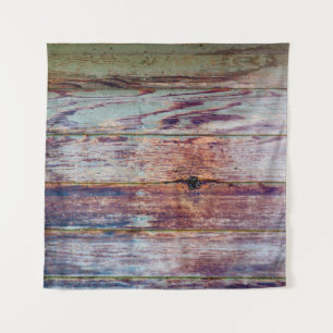Old, rustic wood wall of an abandoned buildingweat tapestry