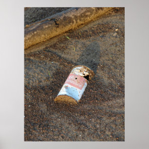 Old Rusty Beer Can along the Mississippi River Poster