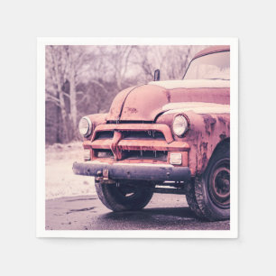 Old rusty truck napkin