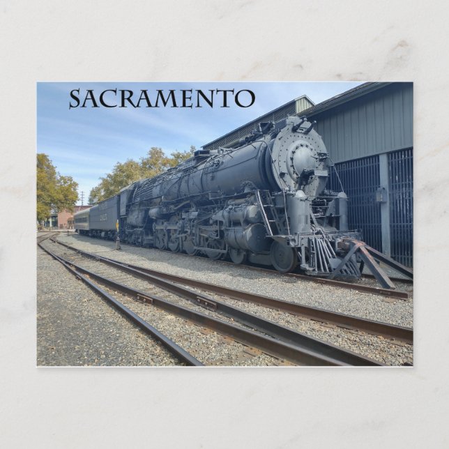 Old Sacramento Steam Engine postcard (Front)