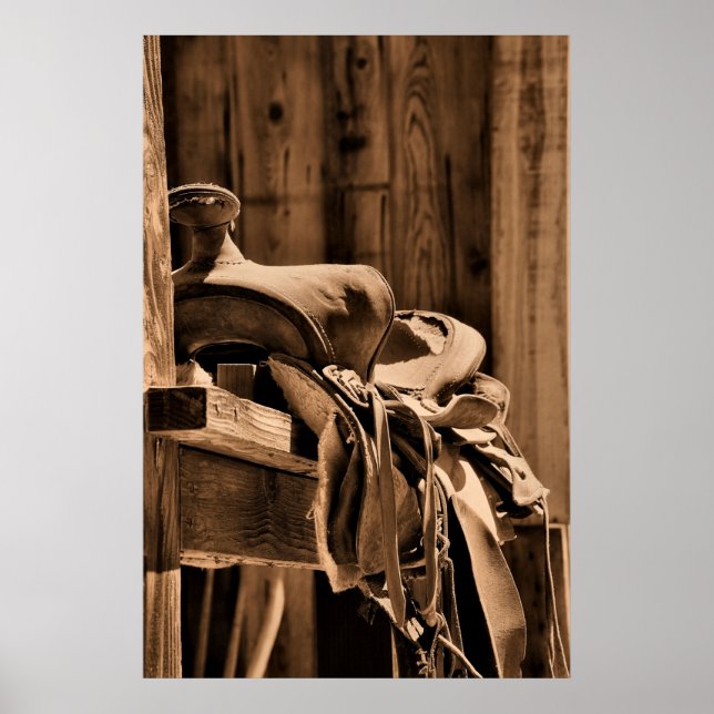 Old Saddle Canvas Poster (Front)