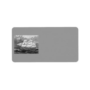 Old Sailing Ship Address Label