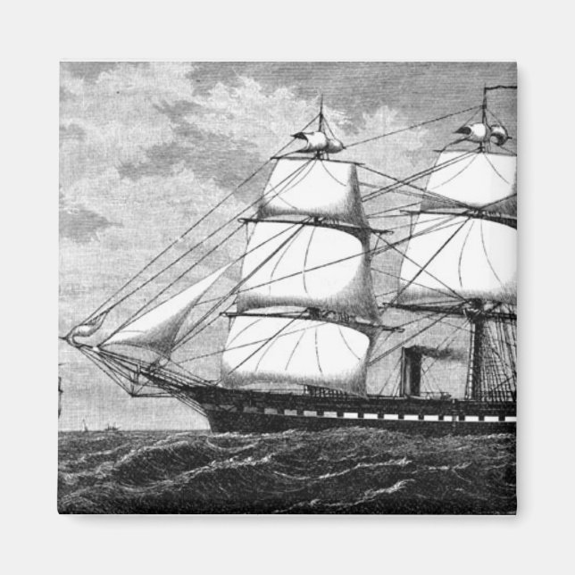 Old Sailing Ship Magnet (Front)