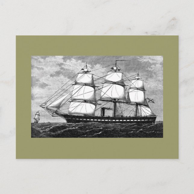 Old Sailing Ship Postcard (Front)