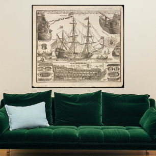 Old Sailing Ship Print Poster