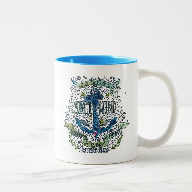 Old Sailor Anchor Poster Two-Tone Coffee Mug (Right)