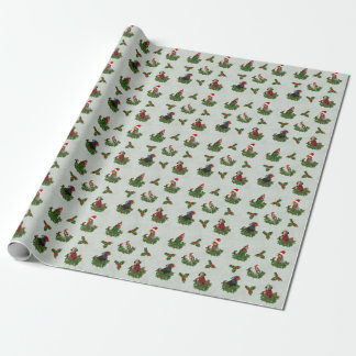 Old Saint Chick with Holly Wrapping Paper