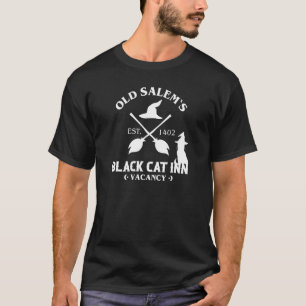Old Salems Witch Cafe Black Cat Inn Halloween T-Shirt