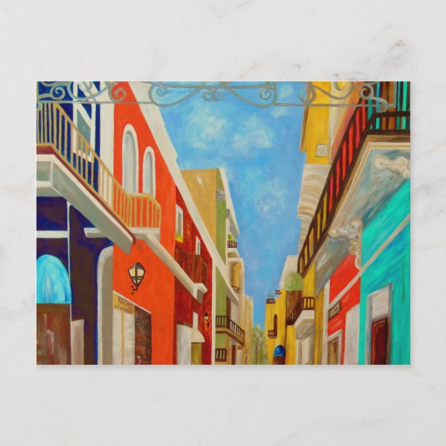 Old San Juan Fine Art Painting Postcard (Front)