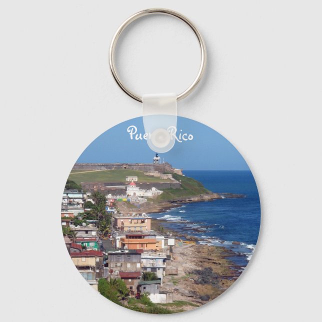 Old San Juan, Puerto Rico Coastline Key Ring (Front)