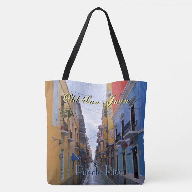 Old San Juan Puerto Rico Colourful Houses Tote Bag (Back)
