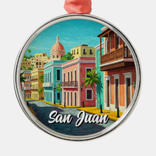 Old San Juan Puerto Rico Travel Metal Tree Decoration