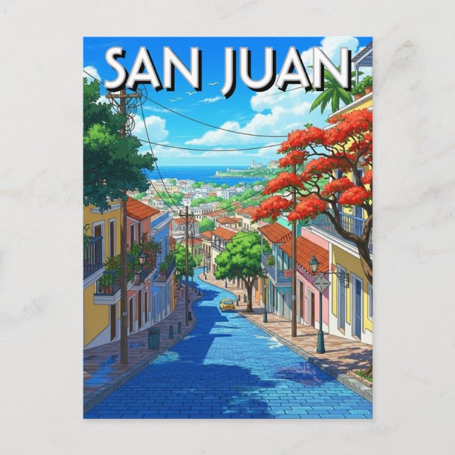 Old San Juan Puerto Rico Travel Postcard (Front)