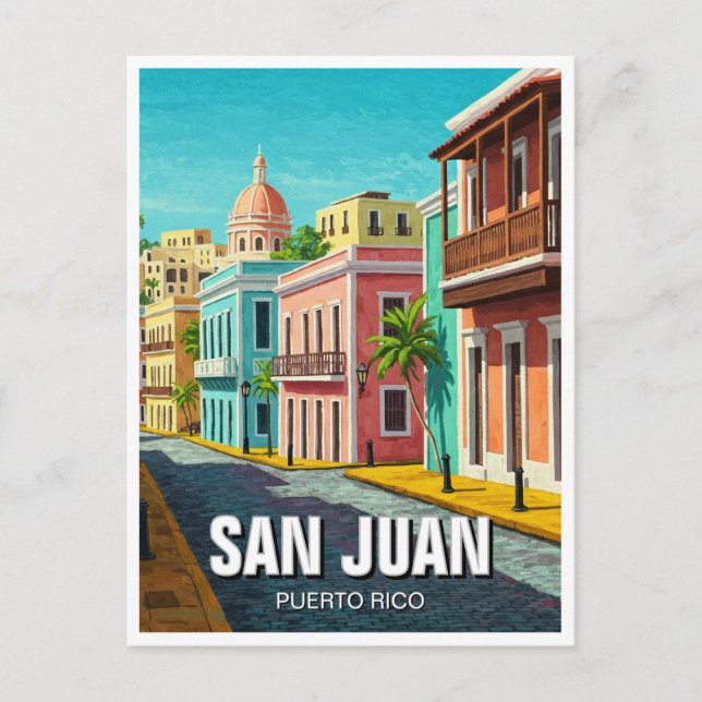Old San Juan Puerto Rico Travel Postcard (Front)