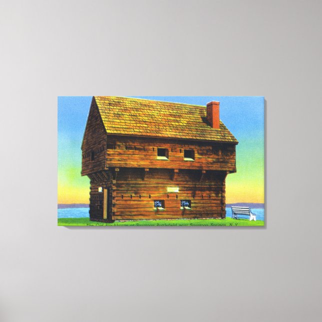 Old Saratoga Battlefield Blockhouse Exterior Canvas Print (Front)