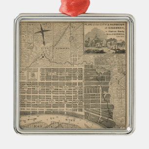 Old Savannah Map Ornament