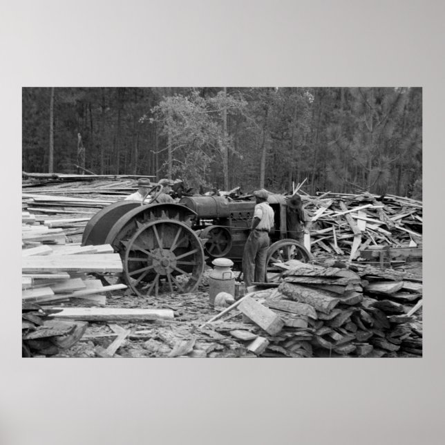 Old Sawmill Tractor, 1935 Poster (Front)