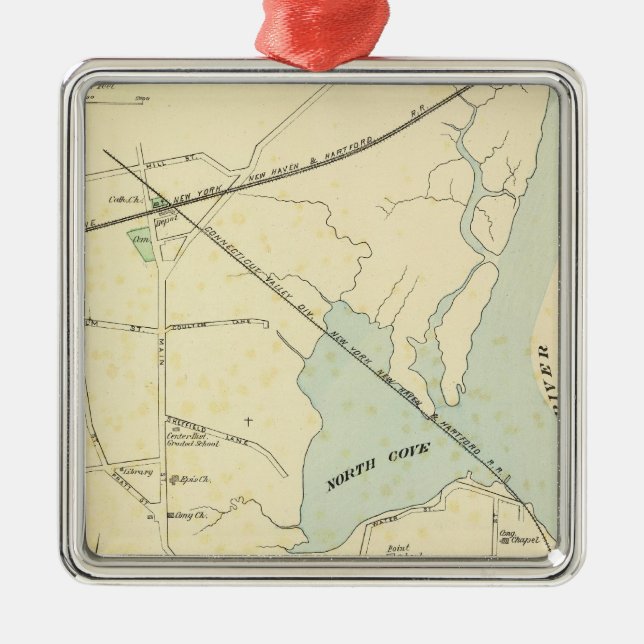 Old Saybrook Metal Tree Decoration (Front)