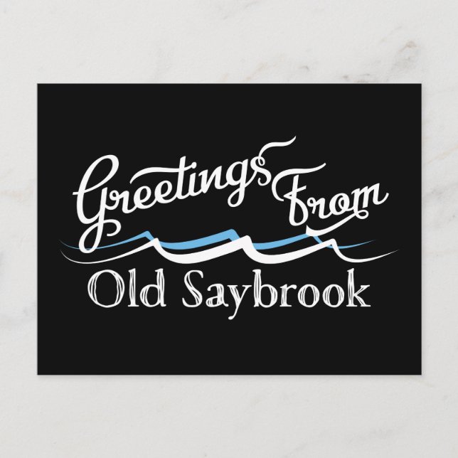 Old Saybrook Water Waves Postcard (Front)