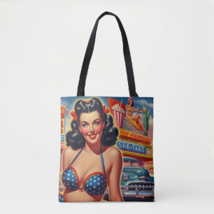 Old School 1950s Girl Tote Bag