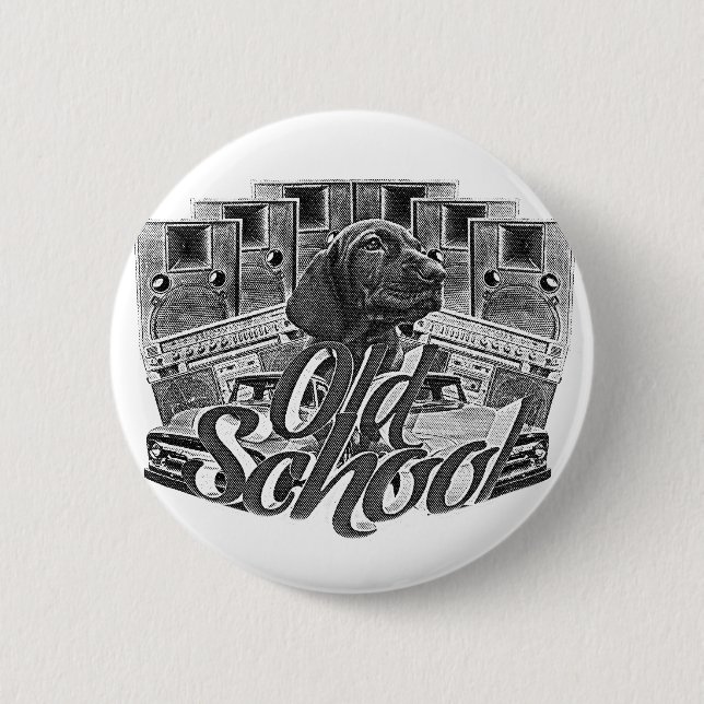 Old School 6 Cm Round Badge (Front)