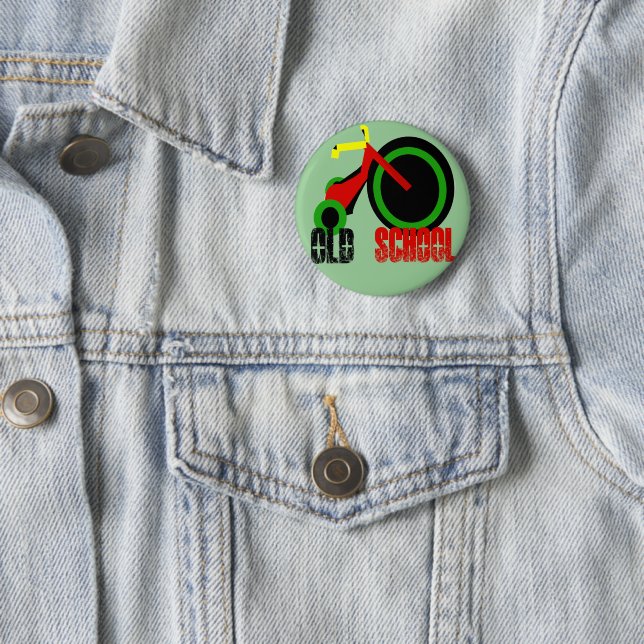 Old School 6 Cm Round Badge (In Situ)